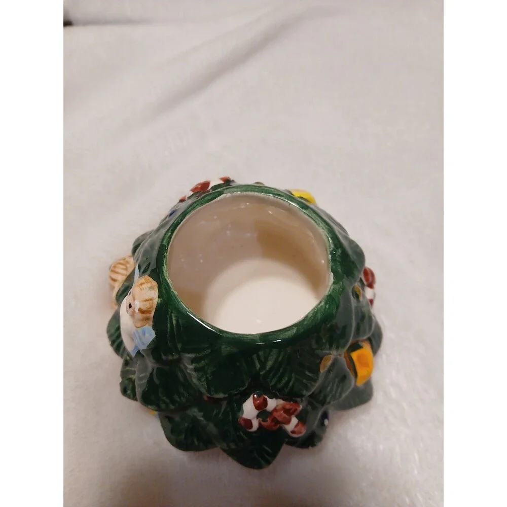 Vtg Mini Christmas Tree Trinket Box 5.5